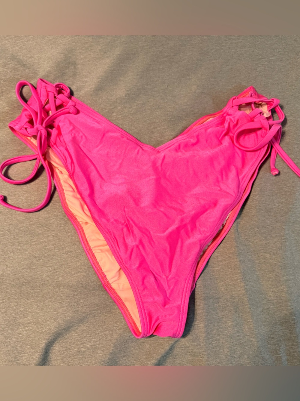 Curvy Beach Neon Pink Side-Tie Bikini Bottoms